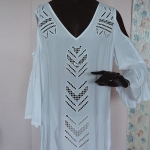 NWT Solitare Swim Coverup White Medium